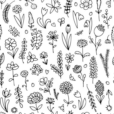 Çiçeksiz desen, tasarımın için çizim.