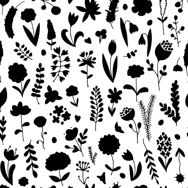 Blommigt sömlöst mönster, skiss för din design — Stock vektor