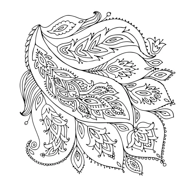 Adorno floral, boceto para su diseño — Vector de stock