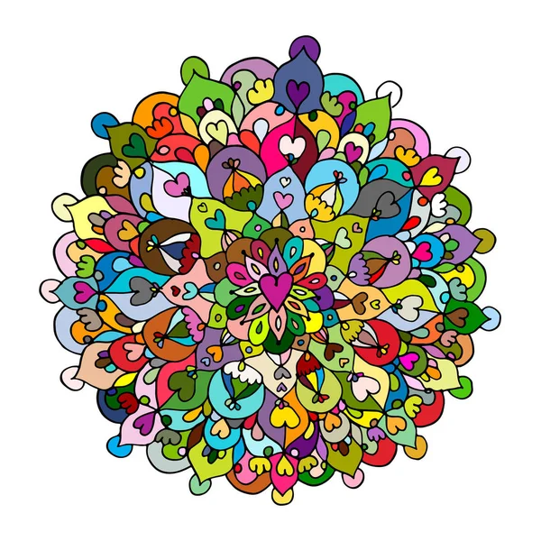 Ornement mandala, motif coloré pour votre conception — Image vectorielle