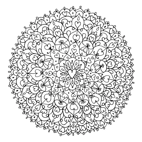 Mandala ornamentika, kézzel készített vázlat a design — Stock Vector