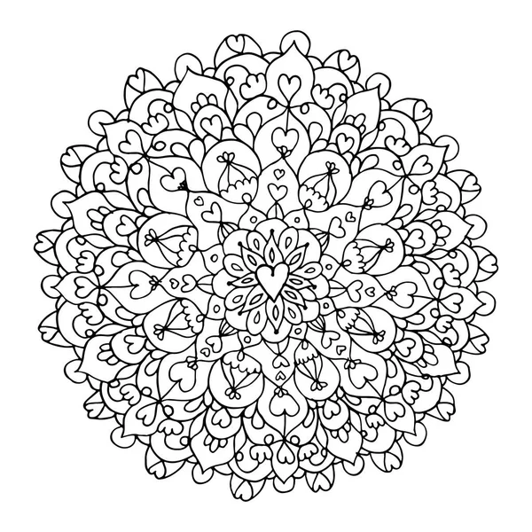 Mandala ornament, ruční práce, skica pro návrh — Stockový vektor