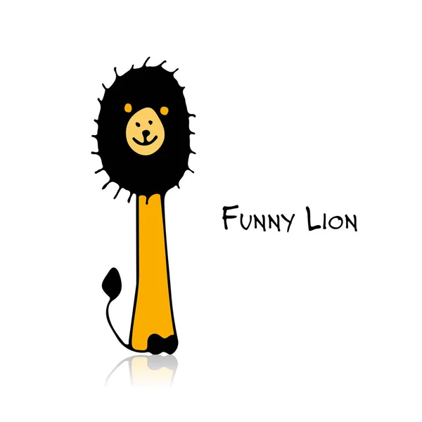 Drôle de lion, croquis pour votre conception — Image vectorielle