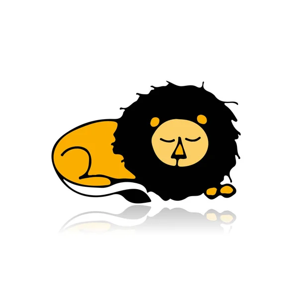 面白いライオン、あなたの設計のためのスケッチ — ストックベクタ