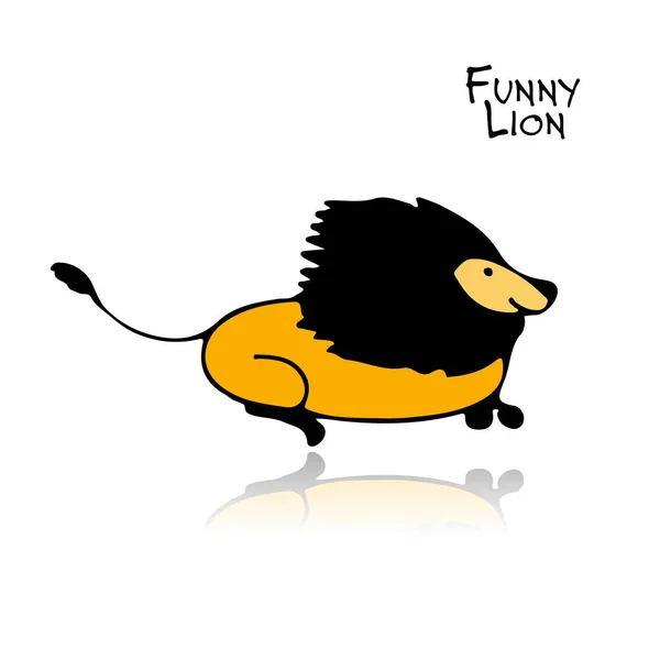 Rolig lejon, skiss för din design — Stock vektor