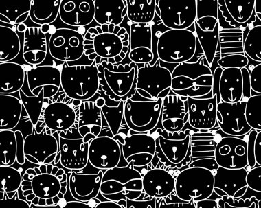 Hayvan yüzleri ayarla, tasarımlarınız için kroki