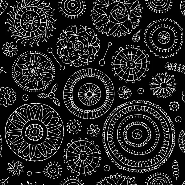 Motif floral sans couture, croquis pour votre conception — Image vectorielle