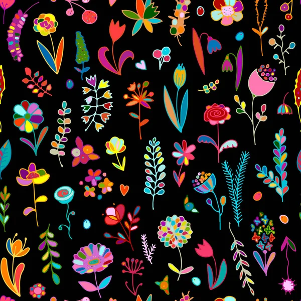 Florales nahtloses Muster, Skizze für Ihr Design — Stockvektor
