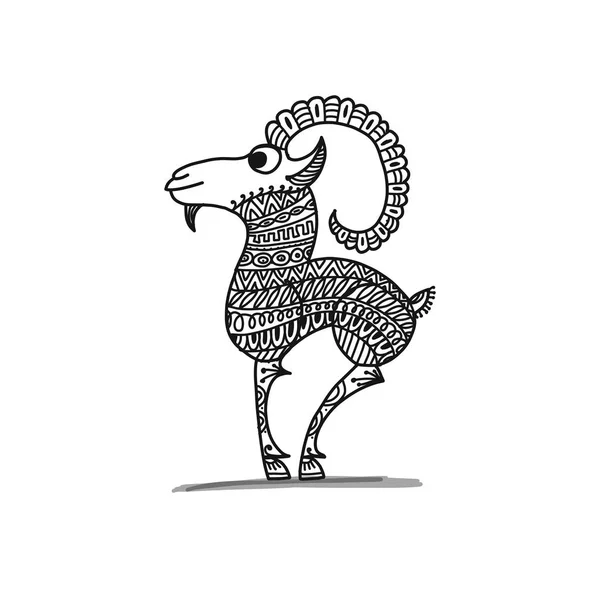 Коза, эскиз для вашего дизайна — стоковый вектор