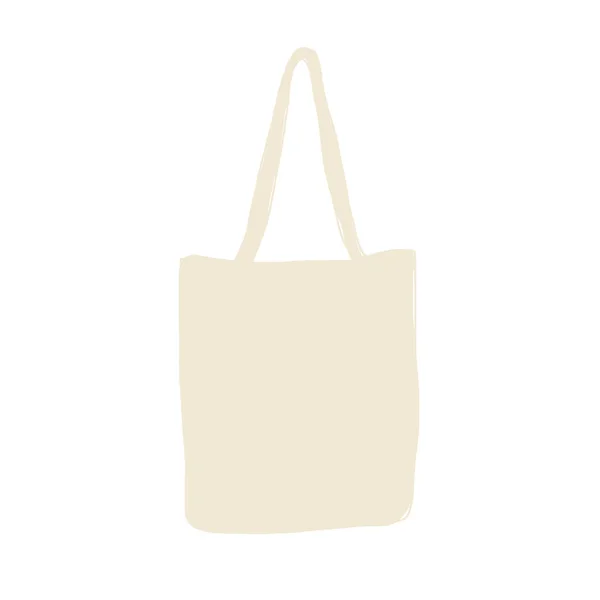 Keten alışveriş çantası, tasarımınız için kroki — Stok Vektör