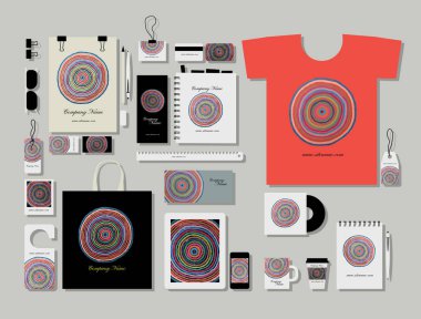 Kurumsal düz mock-up şablon, soyut tasarım daireler.