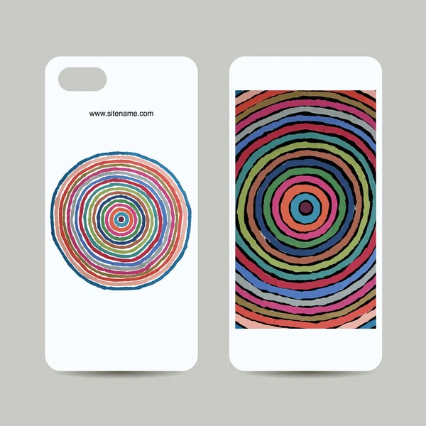 Дизайн обложки мобильного телефона, абстрактный рисунок кругов — стоковый вектор