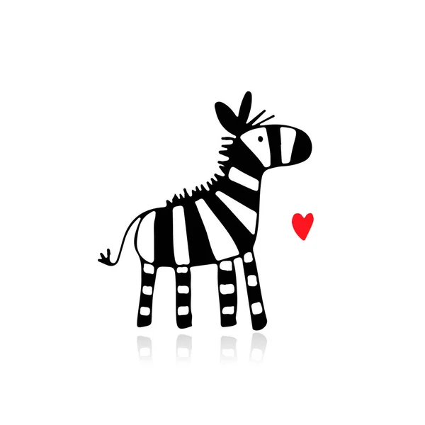 Croquis Zebra pour votre design — Image vectorielle