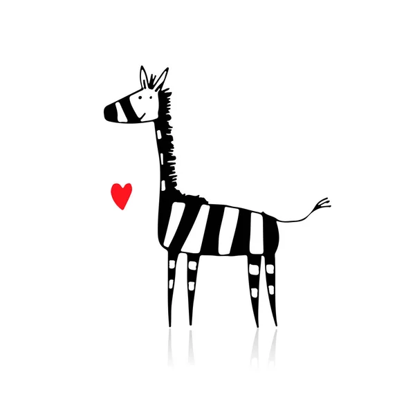 Zebra sketch for your design — Stock Vector