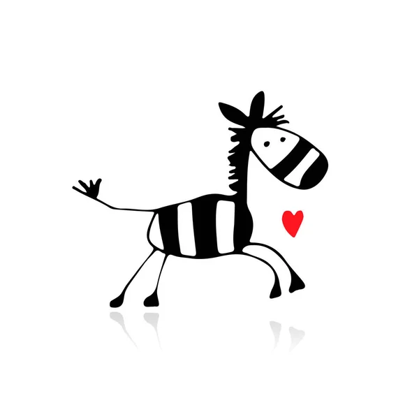 Zebra sketch for your design — Stock Vector