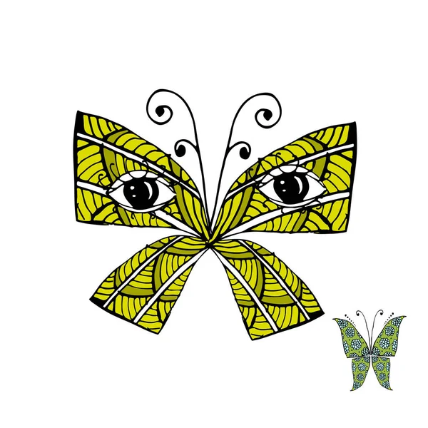 Bunter Schmetterling mit Augen für Ihr Design — Stockvektor