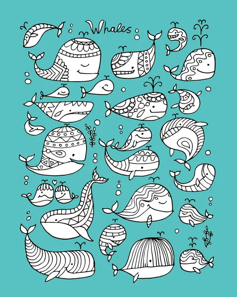 Balinalar koleksiyonu, tasarımınız için kroki