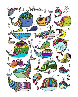 Balinalar koleksiyonu, tasarımınız için kroki