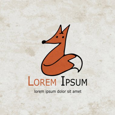 Komik tilki tasarım grunge kağıt üzerinde