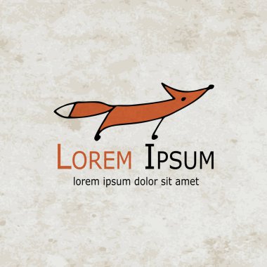 Komik tilki tasarım grunge kağıt üzerinde