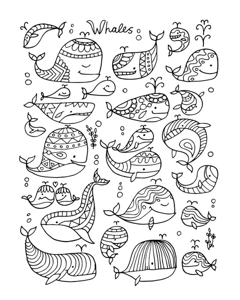 Balinalar koleksiyonu, tasarımınız için kroki