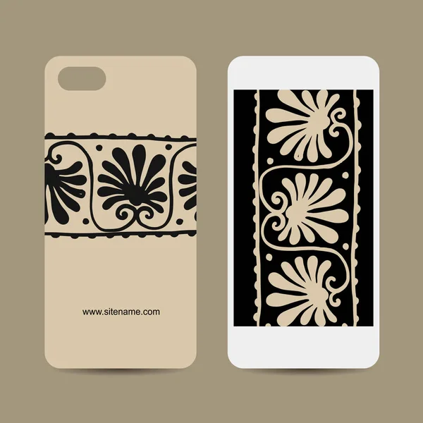 Mobile phone design, ethnic handmade ornament — Stock Vector