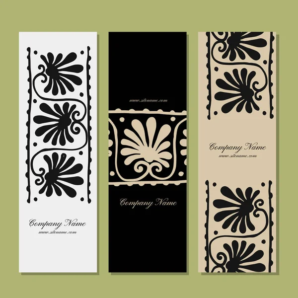 Banners design, ornamento floral étnico — Vetor de Stock