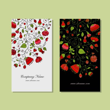 Kartvizit tasarım, çiçek arka plan