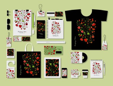 Kurumsal düz mock-up şablon, çiçek tasarım