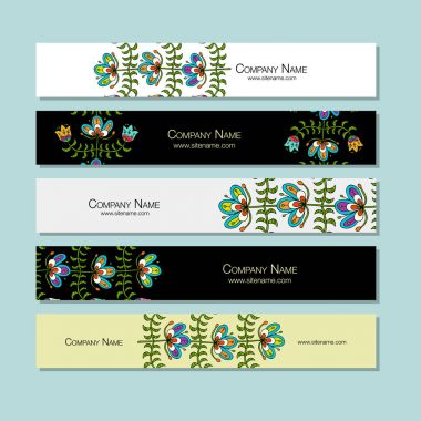 Afiş tasarımı, halk tarzı çiçek arka plan