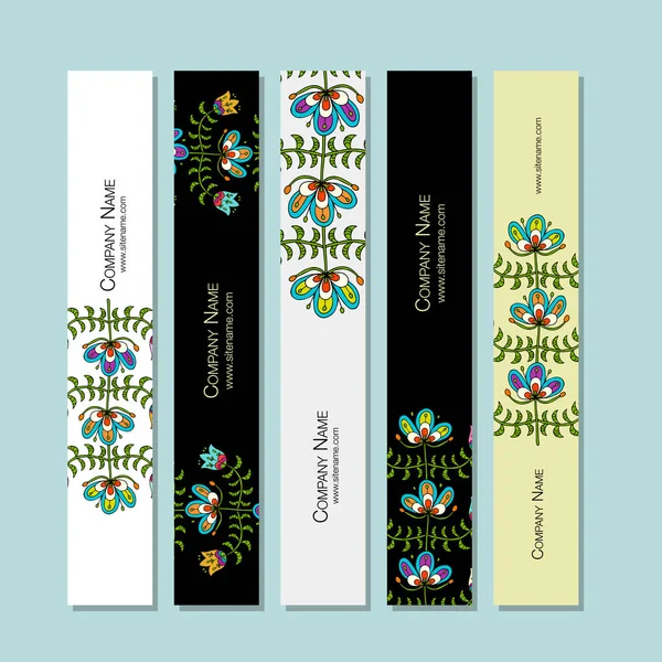 Banners design, fundo floral estilo popular — Vetor de Stock