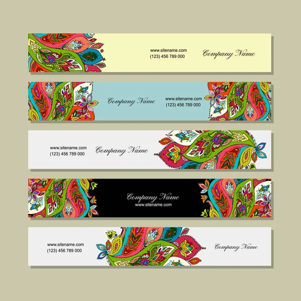 Banners design, blommig bakgrund — Stock vektor