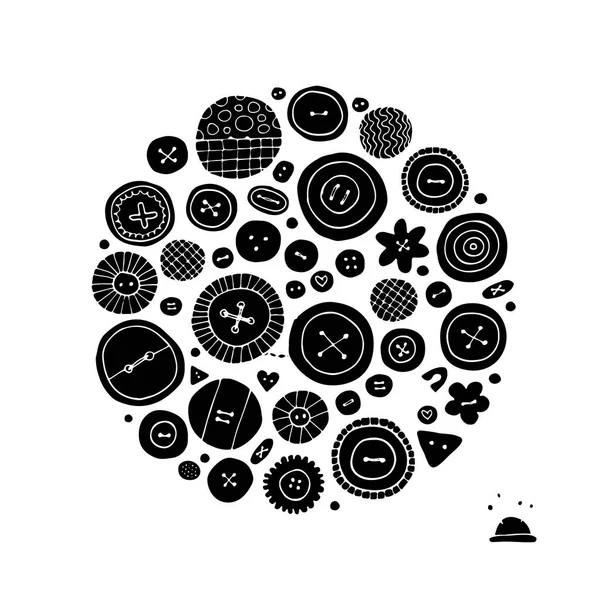 Buttons collection, sketch for your design — Stock Vector