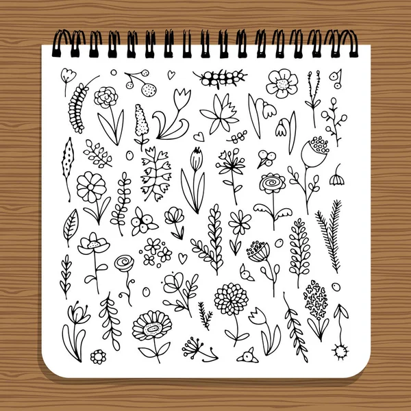 Diseño de cuaderno, diseño floral — Archivo Imágenes Vectoriales