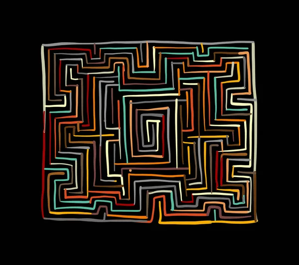 Labyrinthquadrat, Skizze für Ihren Entwurf — Stockvektor