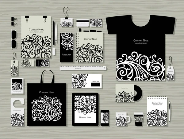 Kurumsal düz mock-up şablon, çiçek tasarım