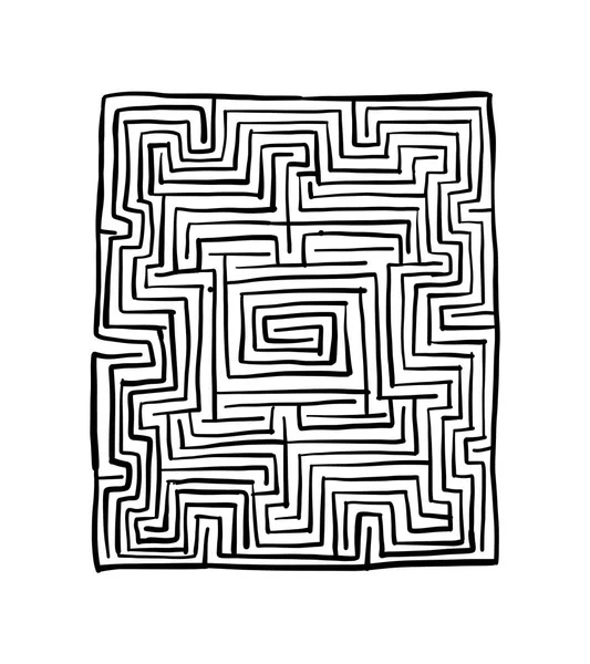 Labirinto quadrato, schizzo per il vostro disegno — Vettoriale Stock