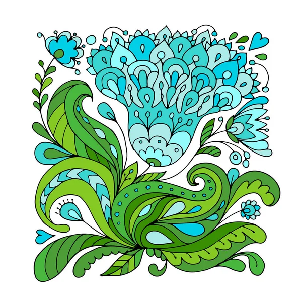 Ornement floral, croquis pour votre design — Image vectorielle
