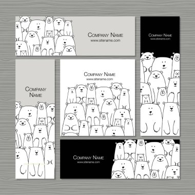 Kartvizit tasarım, kutup aile ayılar