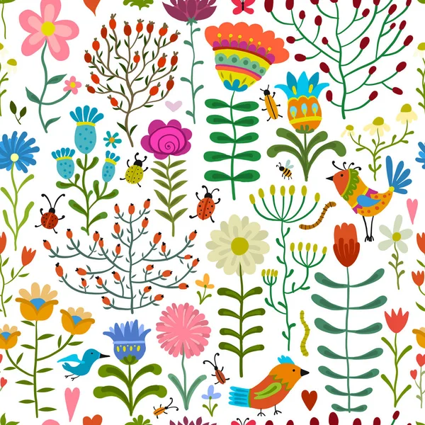 Floral seamless pattern, sketch for your design — Stock Vector