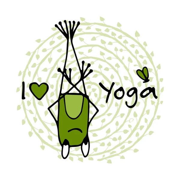 Rana de yoga divertida, boceto para tu diseño — Archivo Imágenes Vectoriales