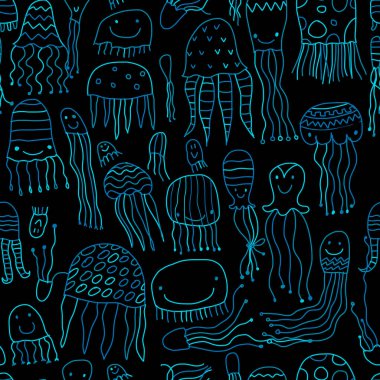 Komik denizanaları, dizaynınız için kusursuz desenler.
