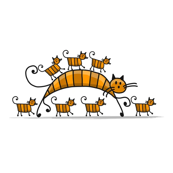 Beyaz kedi ailesi — Stok Vektör © Dazdraperma 3639886