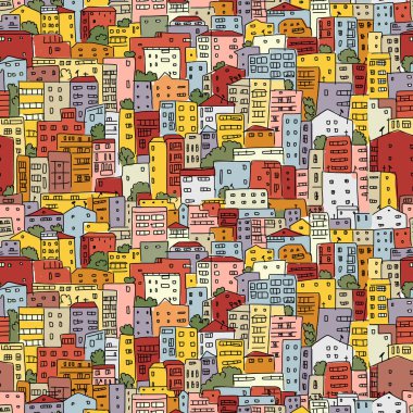 Soyut cityscape arka plan, tasarımınız için seamless modeli