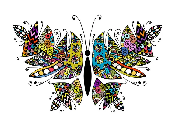 Πολύχρωμο πεταλούδα για το σχέδιό σας — Διανυσματικό Αρχείο