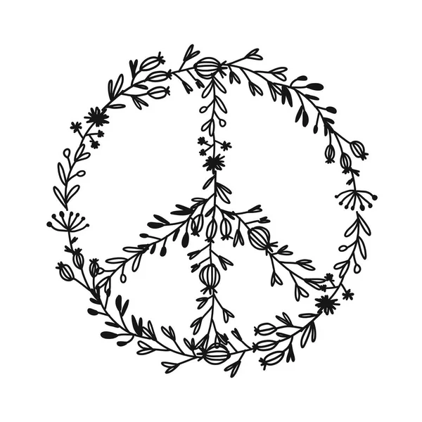 Floral pacific signe, croquis pour votre conception — Image vectorielle