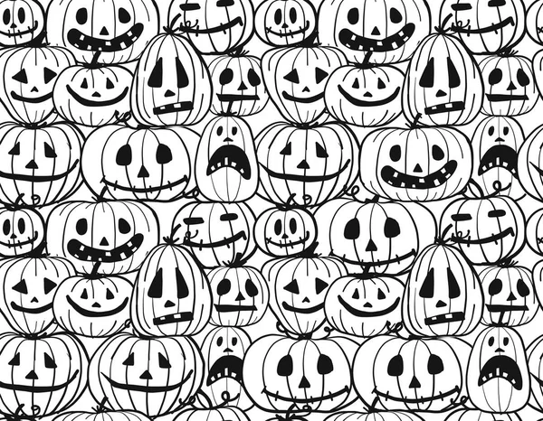 Halloween pumpkins, seamless pattern for your design — Stock Vector
