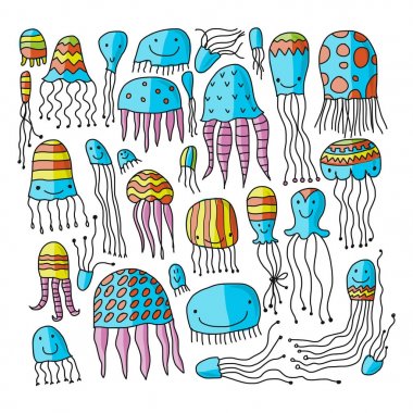 Denizanası koleksiyonu, tasarımınız için kroki