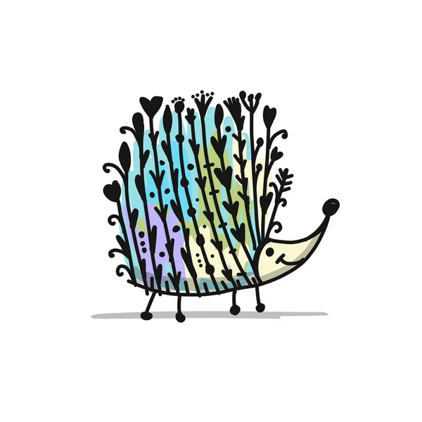 Çiçekli kirpi, tasarımın için logo seti — Stok Vektör