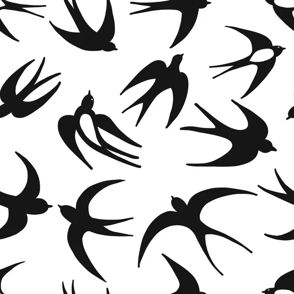 Zwaluwen, naadloze patroon voor uw ontwerp — Stockvector
